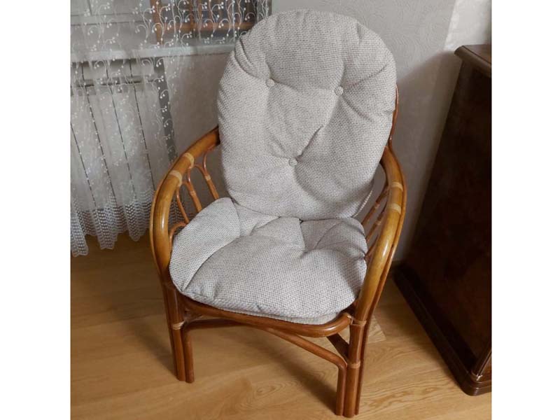 Подушка для стула из ротанга Cozy 04/16 ткань рогожка бежевая