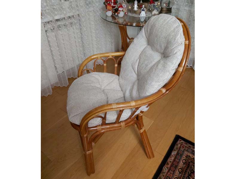 Подушка для стула из ротанга Cozy 04/16 ткань рогожка бежевая