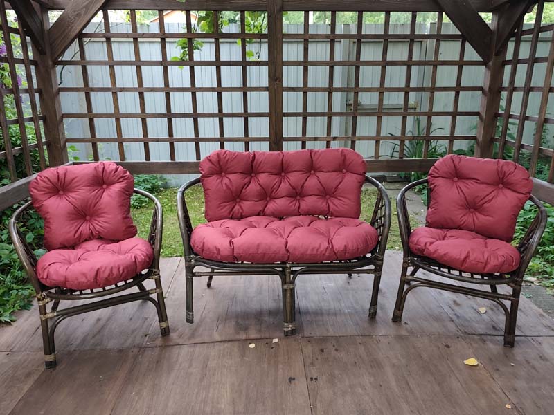Подушки для садовой мебели из ротанга Багама Oxford 600d Red