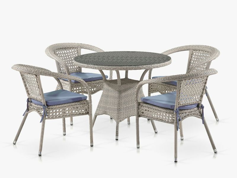 комплект плетеной мебели Лион-1C T220CT-Y32c-4pcs цвет Latte/белый