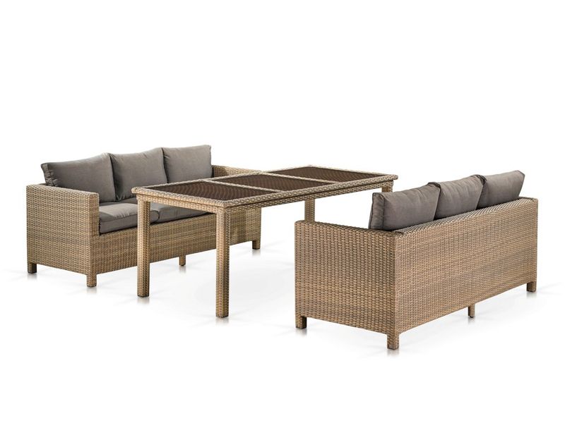 обеденный комплект из искусственного ротанга T365/S65B-W65 Light Brown - цвет светло-коричневый